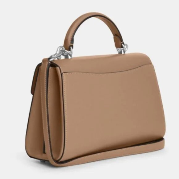 COACH Eliza Sand with Silver Hardware TOP HANDLE Crossbody - Picture 9 of 12